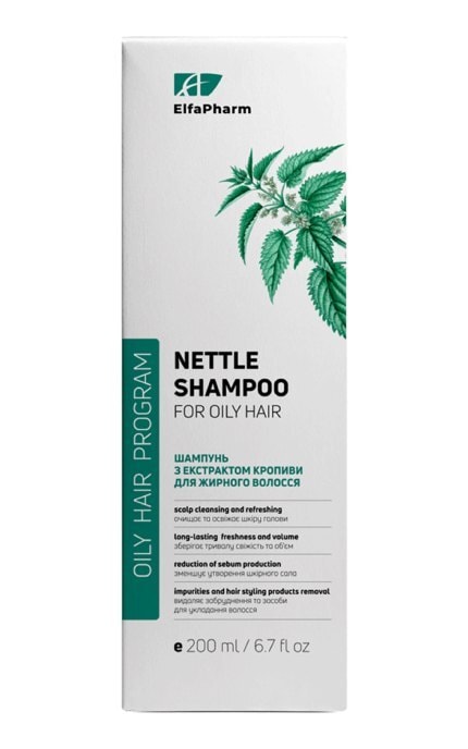 OILY HAIR-Шампунь Elfa Pharm Oily Hair для жирных волос трихологический с крапивой 200 мл-5901845509923