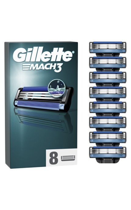 GILLETTE MACH 3-Змінні картриджі для гоління (леза) чоловічі Gillette Mach3 8 шт-8700216066556