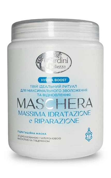 GIARDINI DI BELLEZZA-Маска для волосся Giardini Bellezza Hydra Boost гідратаційна 1000 мл-8019653056373
