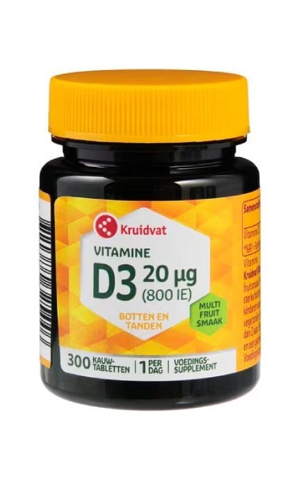 KRUIDVAT-Витамин D3 Kruidvat 20 мкг жевательные таблетки 300 шт-8720674325446