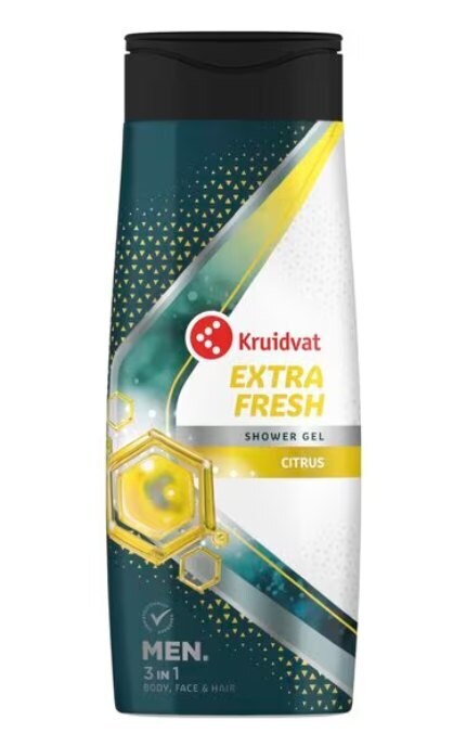 KRUIDVAT-Гель для душу Kruidvat 3-в-1 Extra Fresh 300 мл-8720674379456