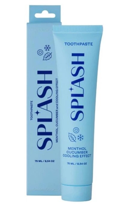 SPLASH-Зубная паста Splash Освежающая с отбеливающим эффектом со вкусом ментола и огурца 75 мл-4820266831202