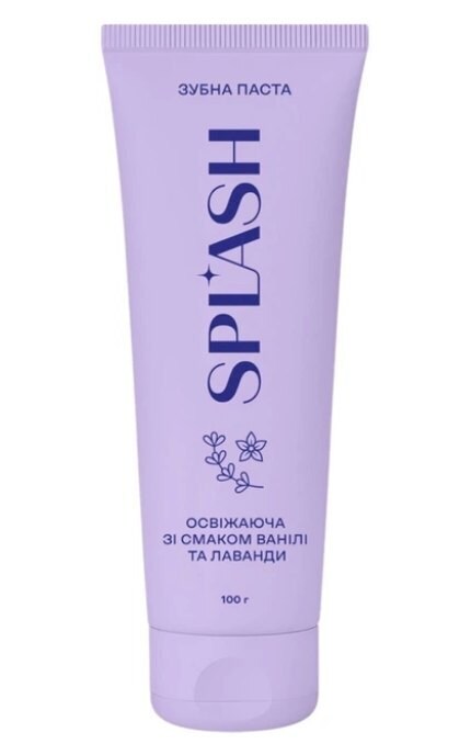 SPLASH-Освежающая зубная паста Splash с отбеливающим эффектом со вкусом ванили и лаванды 100 мл-4820266832414
