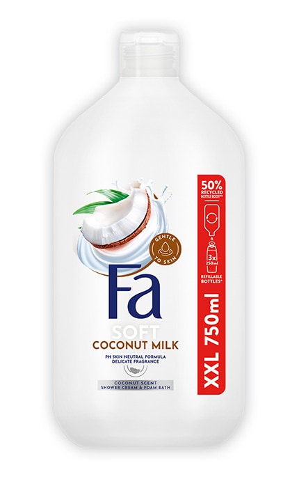 FA-Крем-гель для душу та ванни Fa Coconut Milk з ароматом кокосового молочка 750 мл -5201143734639