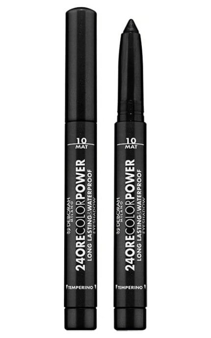 DEBORAH GROUP S.r.l-Тіні-олівець для повік Deborah 24Ore Color Power Waterproof 10 Mat Black 1.4 г-8009518023633