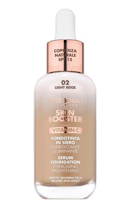 DEBORAH GROUP S.r.l-Тональная сыворотка Deborah Skin Booster Serum Foundation Vitamin С SPF15 02 Light Beige 30 мл-8009518414370
