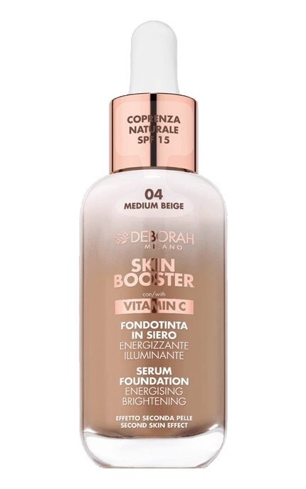 DEBORAH GROUP S.r.l-Тональная сыворотка Deborah Skin Booster Serum Foundation Vitamin С SPF15 04 Medium Beige 30 мл-8009518414585