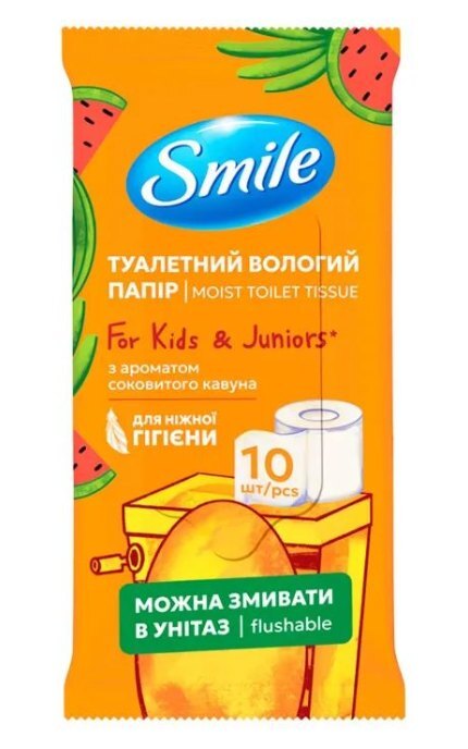 SMILE-Вологий туалетний папір Smile For Kids & Juniors для дітей 10 шт-4823071666045