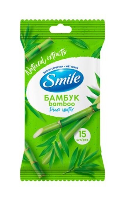 SMILE-Влажные салфетки Smile Daily Бамбук 15 шт-4820048481960