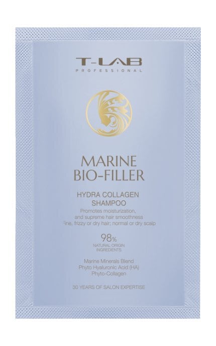 T-LAB-Шампунь T-Lab Professional Marine Bio-Filler Hydra Collagen Shampoo с гидролизованным коллагеном 15 мл-5060466667006