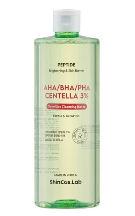 SHINCOS.LAB-Міцелярна вода Shincos.Lab AHA/BHA/PHA Centella 3% Sensitive Cleansing Water 500 мл-8809925102644