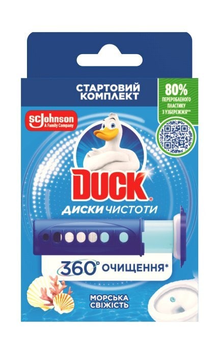 DUCK-Очищувач унітазу гелевий Duck Диски чистоти Морська Свіжість  6 шт-5000204350692