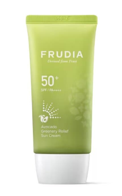 FRUDIA-Увлажняющий защитный крем Frudia Sun Avocado Greenery Relief для чувствительной кожи SPF 50+ 50 г-8803348040903