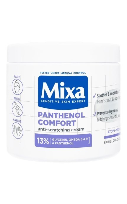MIXA-Крем Mixa Panthenol Comfort для зволоження та заспокоєння дуже чутливої шкіри обличчя, рук та тіла 400 мл-3600551135960