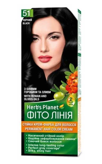 ФІТО ЛІНІЯ-Стойкая крем-краска для волос Фито Линия Herb's Planet №51 Черный-4820107500212