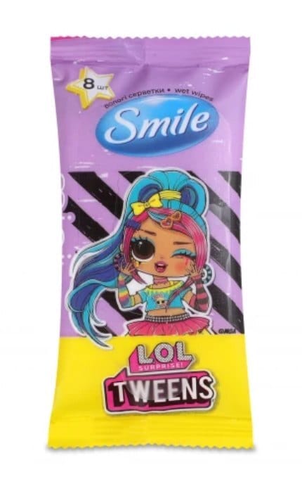 SMILE-Серветки вологі Smile Tweens L.O.L Surprise! 8 шт-4823071666397