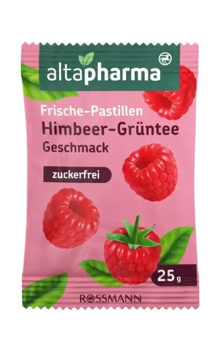 ALTAPHARMA-Леденцы с малиной и зеленым чаем Altapharma 21х1.2 г-4305615619668