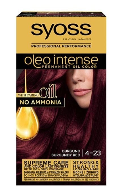 OLEO INTENSE-Фарба для волосся Syoss Oleo Intense стійка з оліями 4-23 Бургундський червоний-9000100840835