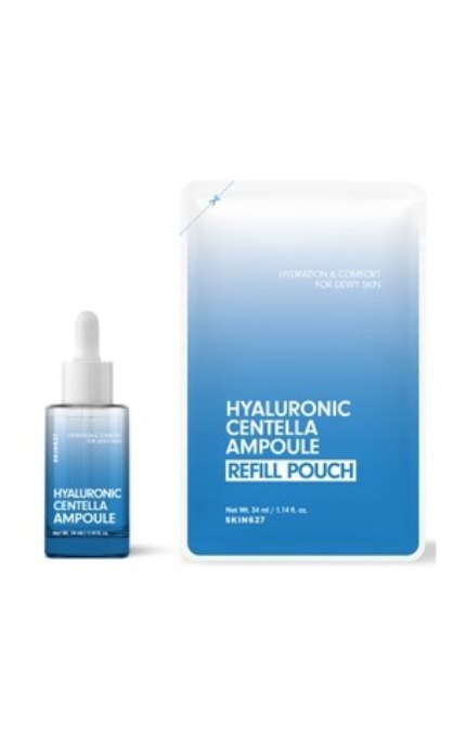 SKIN627-Сироватка для обличчя Skin627 з гіалуроновою кислотою і центеллою 1 флакон з піпеткою 34 мл + 2 саше-запаски -8809696985262