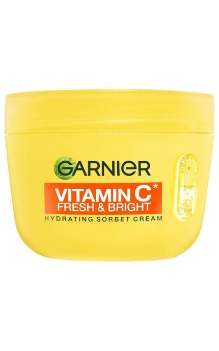 SKIN NATURAL-Увлажняющий крем-сорбет Garnier Vitamin C Fresh & Bright Hydrating Sorbet Cream С витамином С для придания свежести и сияния коже лица 85 г-3600542663052