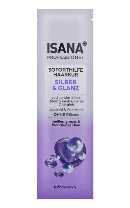 ISANA HAIR PROFESSIONAL-Маска для волос Isana Professional Rossmann Silver & Glanz Серебро и блеск Для окрашенных волос 20 мл-4305615625041