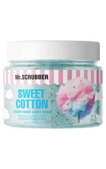 MR.SCRUBBER-Крем-скраб для рук і тіла Mr.Scrubber Sweet Cotton з ароматом солодкої вати 250 г-4823109701656