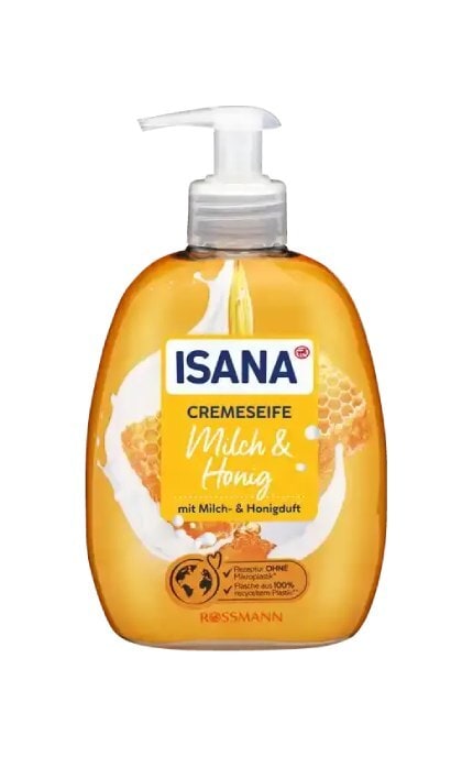 ISANA-Жидкое крем-мыло Isana Молоко и мед 500 мл-4305615610351