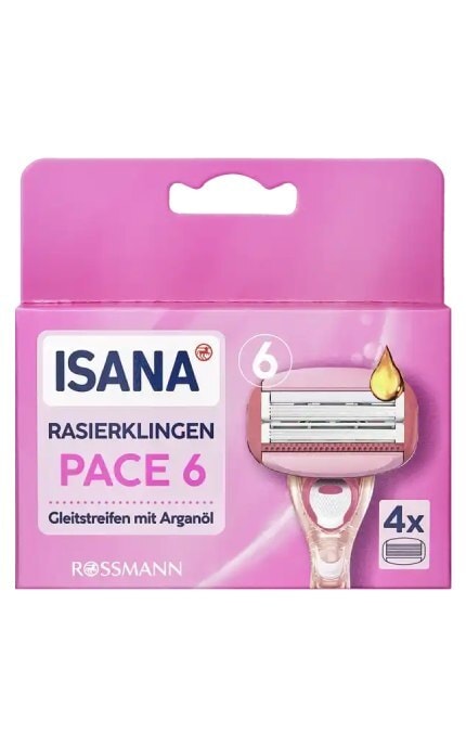 ISANA-Змінні касети для жіночої бритви Isana Pace 6 4 шт-4305615338552
