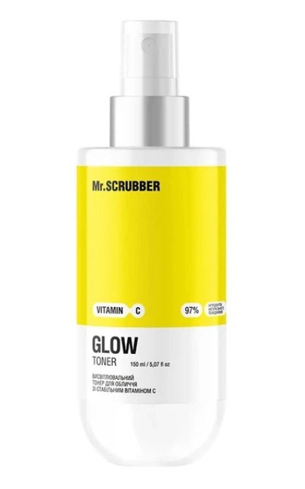 MR.SCRUBBER-Осветляющий тонер для лица Mr.Scrubber Glow Vitamin C со стабильным витамином С 150 мл-4823109702424