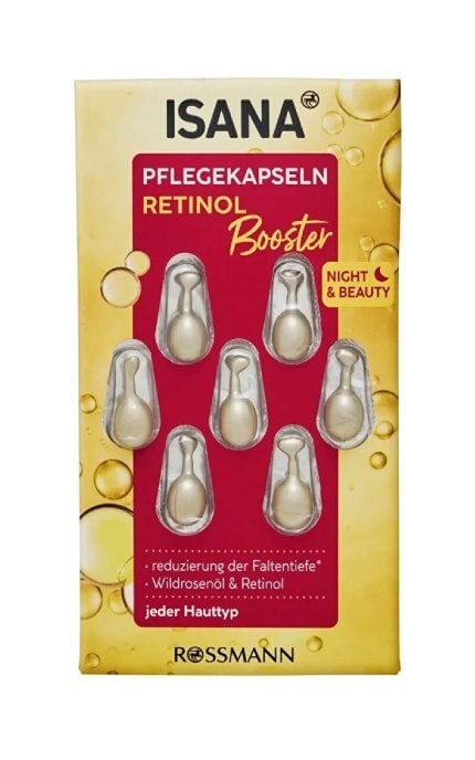 ISANA-Капсули для нічного догляду за шкірою обличчя Isana Night & Beauty 7 шт-4047196058022