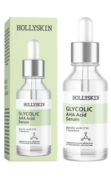 HOLLISKIN-Сыворотка для лица Hollyskin Glycolic AHA Acid Serum 30 мл -4823109700253