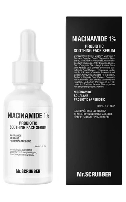 MR.SCRUBBER-Сыворотка для лица Mr.Scrubber Niacinamide 1% успокаивающая 30 мл-4823109702844