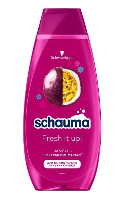 SCHAUMA-Шампунь Schauma Fresh it up! з екстрактом маракуї для жирних коренів та сухих кінчиків 400 мл-3838824293813