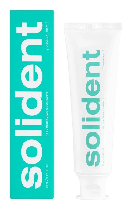 SOLIDENT-Щоденна відбілювальна зубна паста Solident Original mint м'ята 90 г-4823109702585