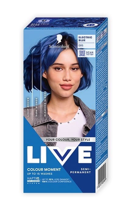 --Напів-стійка крем-фарба для волосся Schwarzkopf LIVE Ultra Brights Electric Blue 095 Яскравий Ультрамарин-9000101069969
