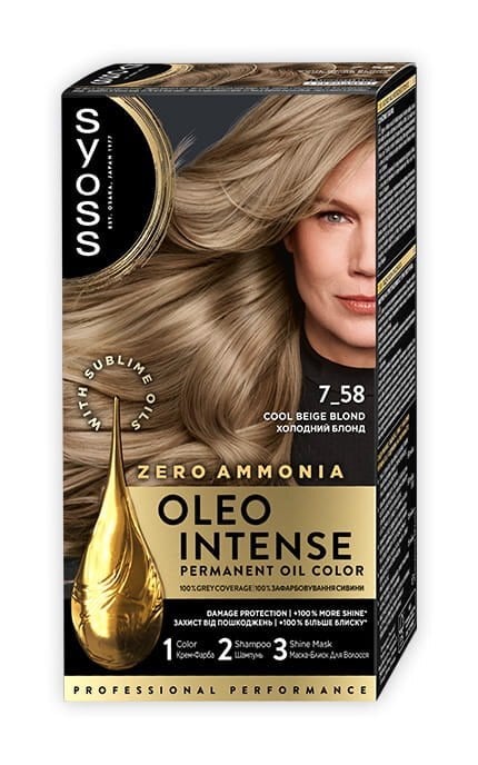 OLEO INTENSE-Краска для волос стойкая без аммиака Syoss Oleo Intense тон 7-58 холодный русый 115 мл-5201143731867