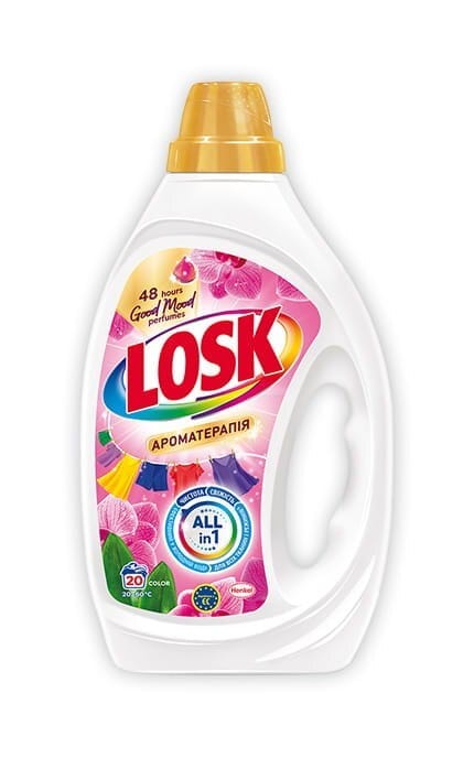 LOSK-Концентрований гель для прання Losk Color Ароматерапія Аромат Малазійської квітки 900 мл-9000101804041