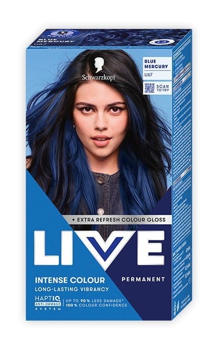 --Стойкая крем-краска для волос Schwarzkopf LIVE Urban Metallics U67 Сапфировый Синий-9000101772043