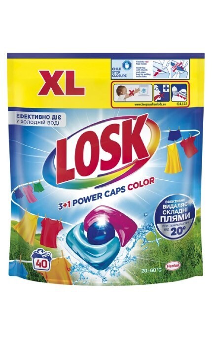 LOSK-Капсули для прання Losk 3+1 Power Caps Color 40 шт-9000101802016