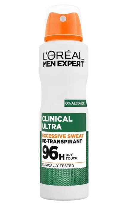 MEN EXPERT-Дезодорант-антиперспірант L'Oreal Paris Men Expert Clinical Ultra захист від поту до 96 годин 150 мл-3600524264635