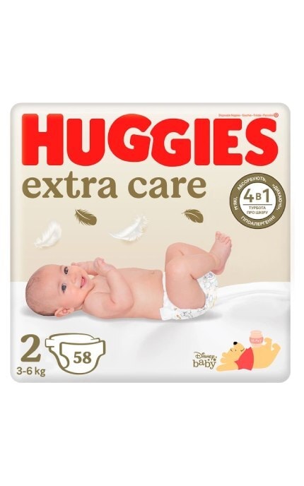 HUGGIES-Підгузки Huggies Extra Care Jumbo 2 (3-6 кг) 58 шт-5029053578071