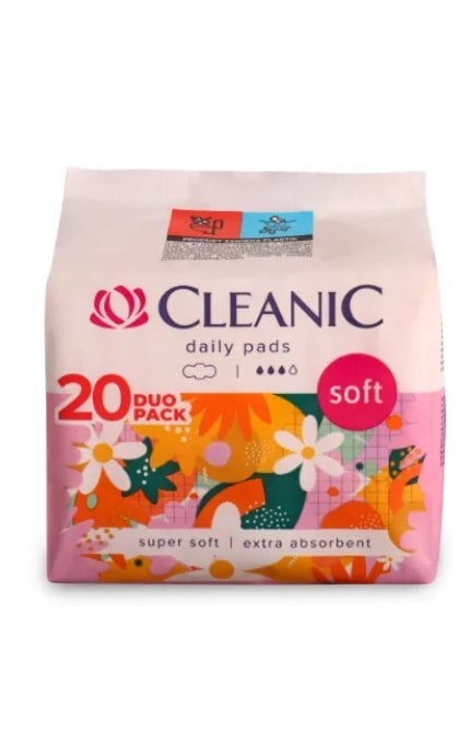 CLEANIC-Прокладки жіночі Cleanic Soft Daily Duo Pack 20 шт-5900095037408