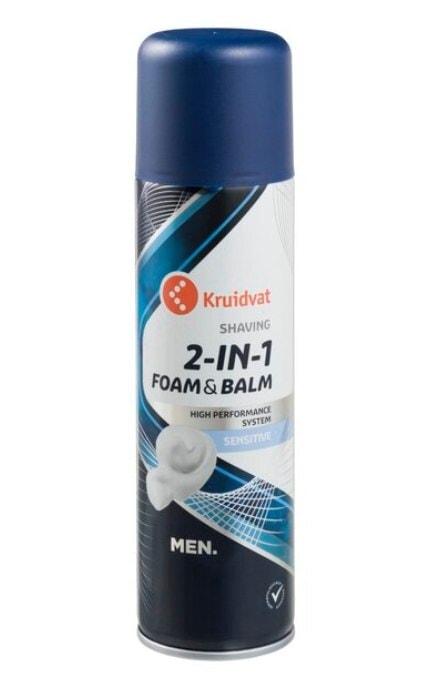 KRUIDVAT-Пена для бритья Kruidvat Men 2-in-1 Foam & Balm Sensitive 250 мл-8720674455501