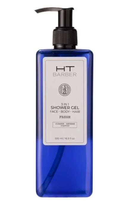 HAIR TREND-Гель для душу 3 в 1 Hair Trend Barber Fresh для обличчя, тіла та волосся 500 мл-4820297970055
