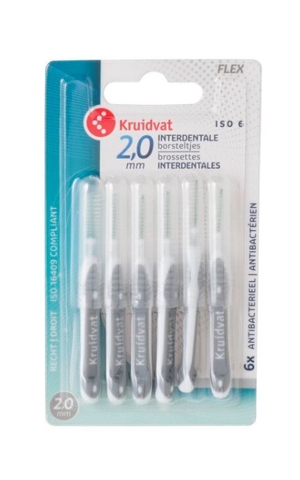 KRUIDVAT-Межзубная щетка Kruidvat 2 мм с ручкой 6 шт-8719179205186