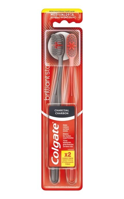 COLGATE-Зубна щітка Colgate Макс Блиск з Вугіллям 2 шт-8718951736856