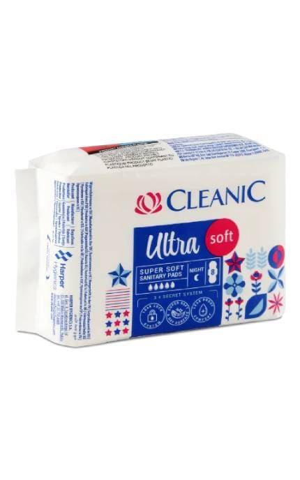 CLEANIC-Гигиенические прокладки Cleanic Soft Ultra ночные 8 шт-5900095038603