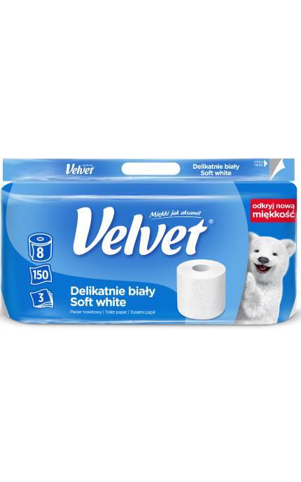 VELVET-Папір туалетний трьохшаровий Velvet делікатний 8 шт-5901478999009