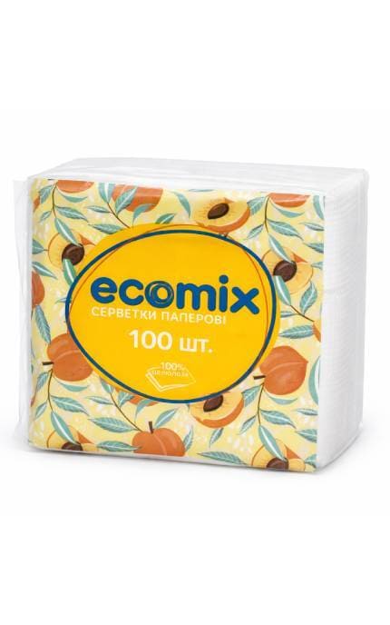 ECOMIX-Серветки столові паперові Ecomix 100 шт-4823062102538