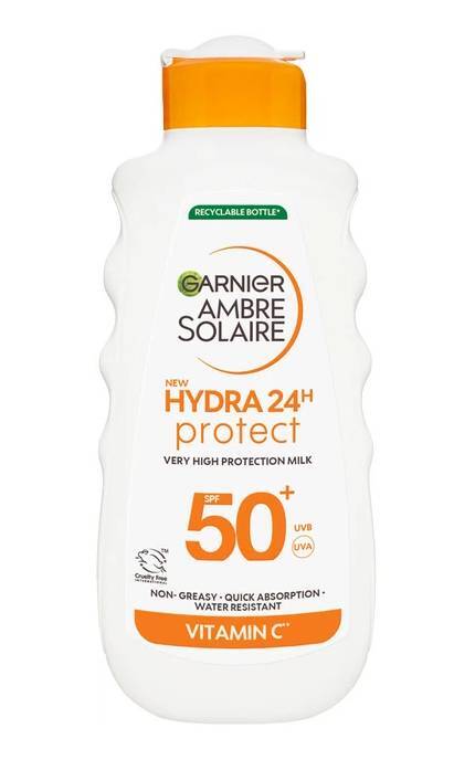 AMBRE SOLAIRE-Сонцезахисне молочко для тіла та обличчяGarnier Ambre Solaire Зволоження 24 години з вітаміном С SPF 50+ водостійке 175 мл-3600542624961